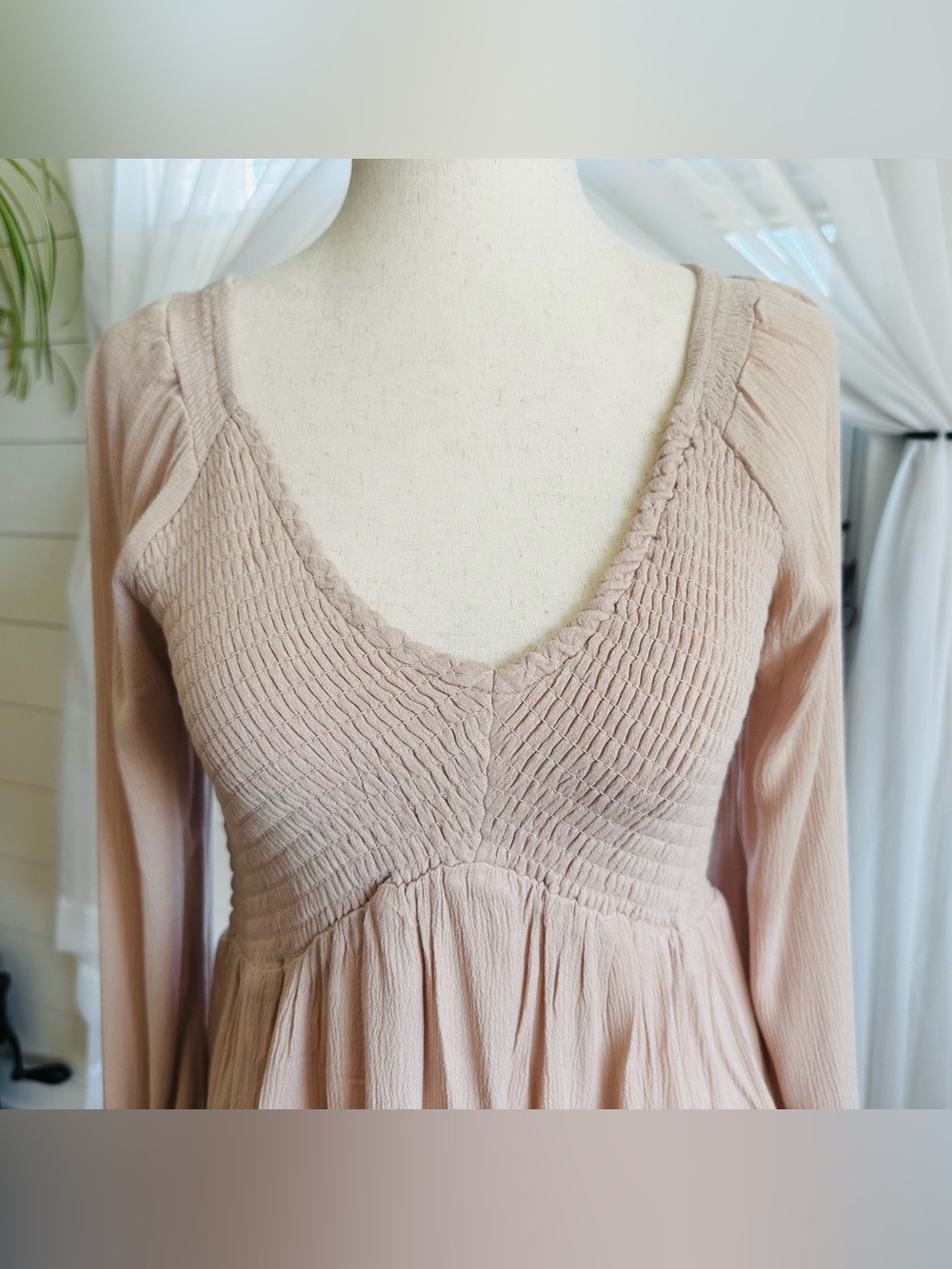 IN LOOM Dusty Rose Long Sleeve V-Neck Babydoll Top NWT! 
Size: S - Picture 2 of 8